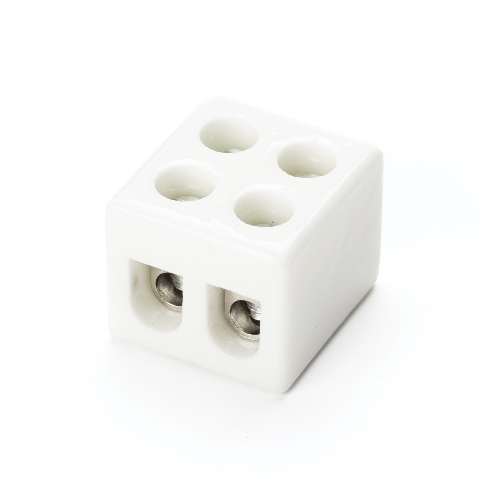 Porzellanklemme AK 2/06, 2-polig, Weiß