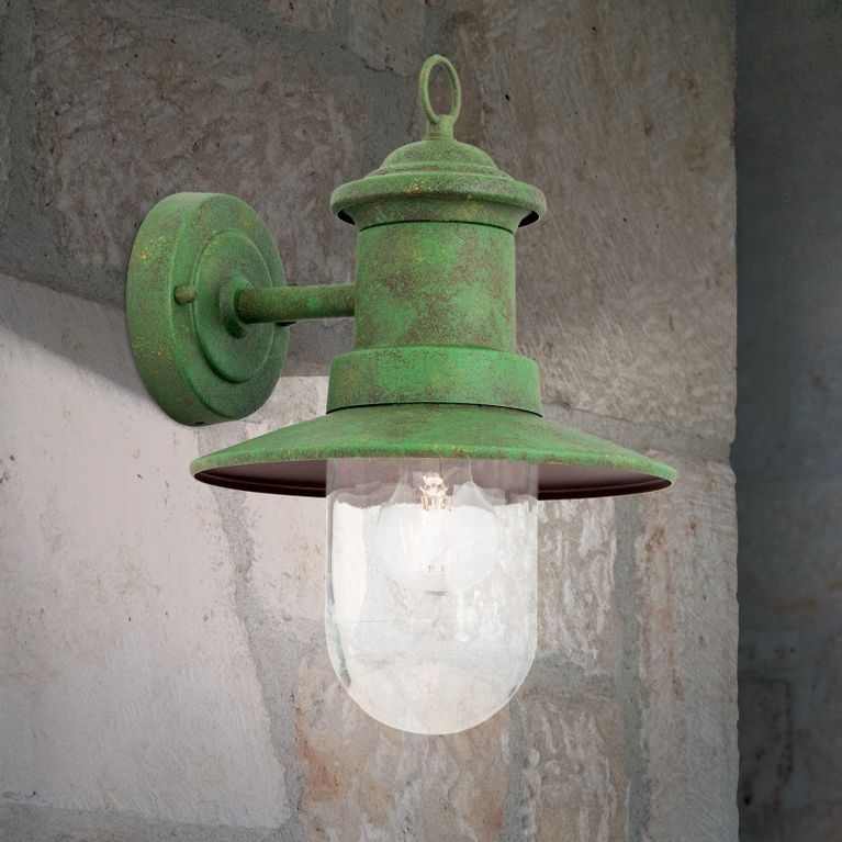 Outdoor wall light LEONIE, vintage/green
