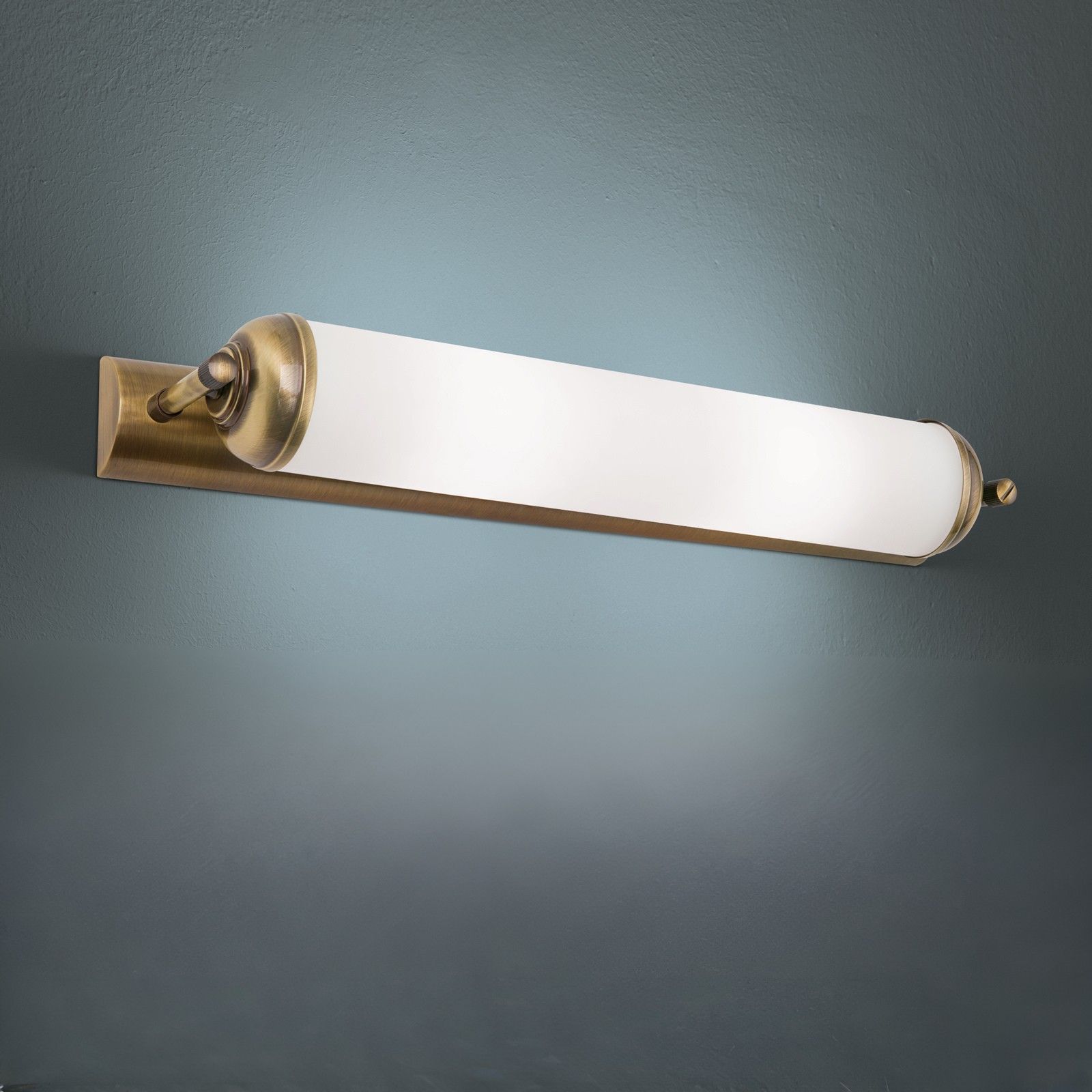 Längliche Wandleuchte WIENER NOSTALGIE, patina, 42cm