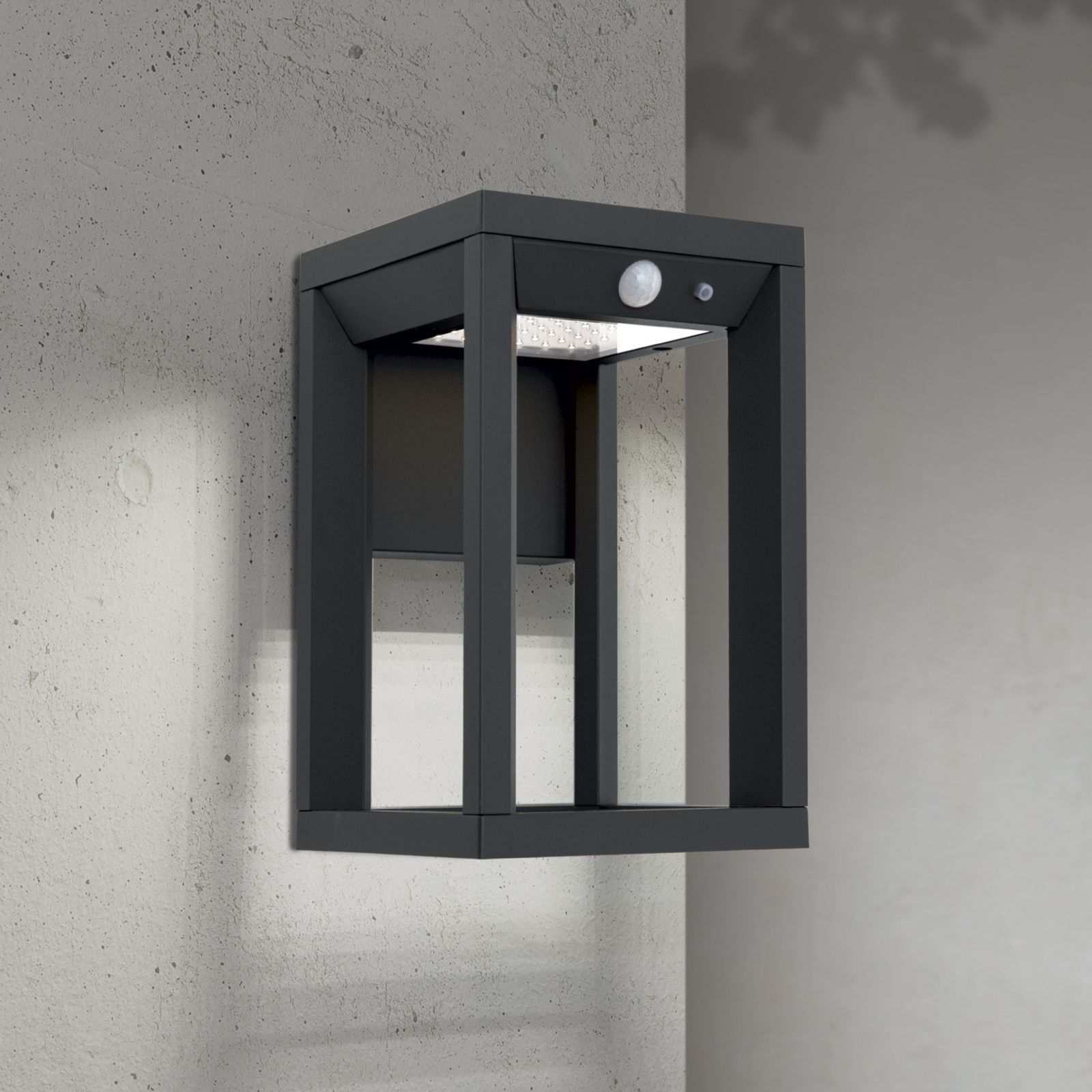 LED outdoor wall light VOLTA with motion sensor, anthracite