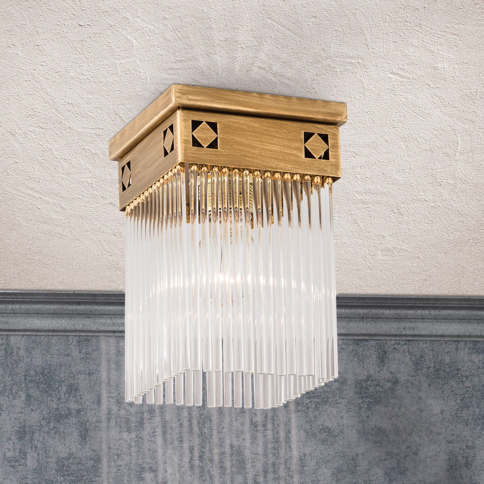 Deckenleuchte ART QUATRO, 1-flammig, Altbronze