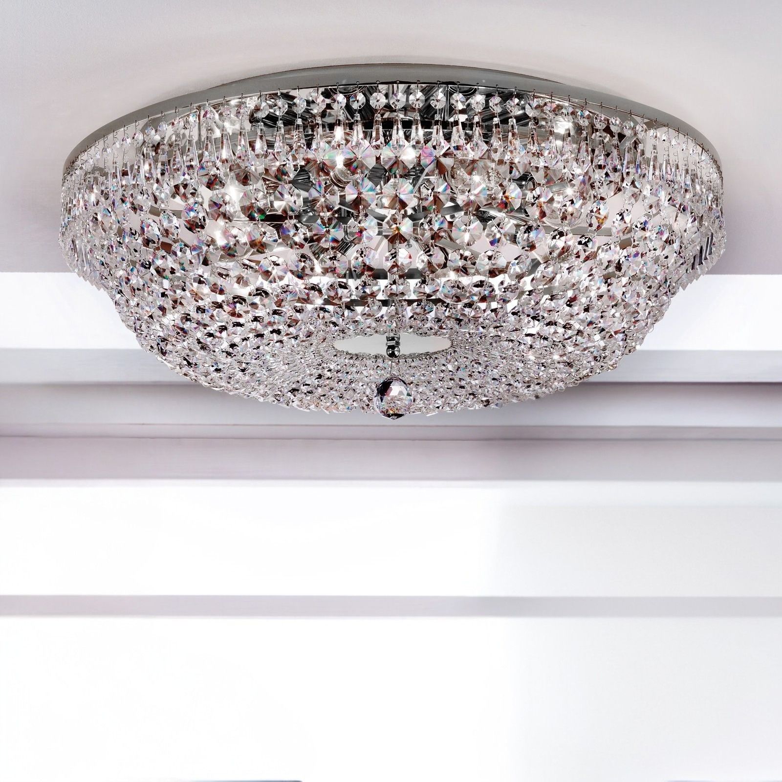 Sheraton ceiling light, 65cm, chrome finish