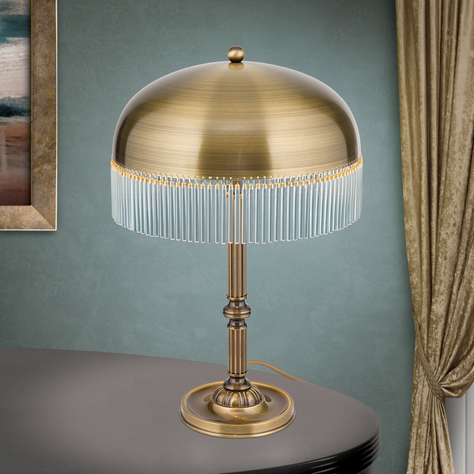 Table lamp STÄBCHENSERIE, 2-lamps, patina, D39cm