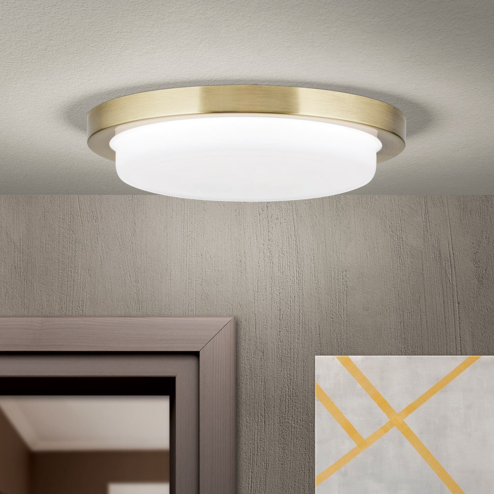 LEROX LED Ceiling Light, antique brass finish, Ø 20cm