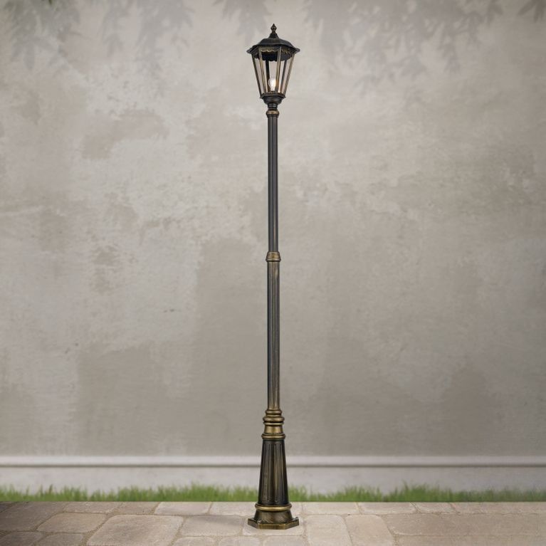 Außenleuchte PUCHBERG, Schwarz-Gold, H249cm