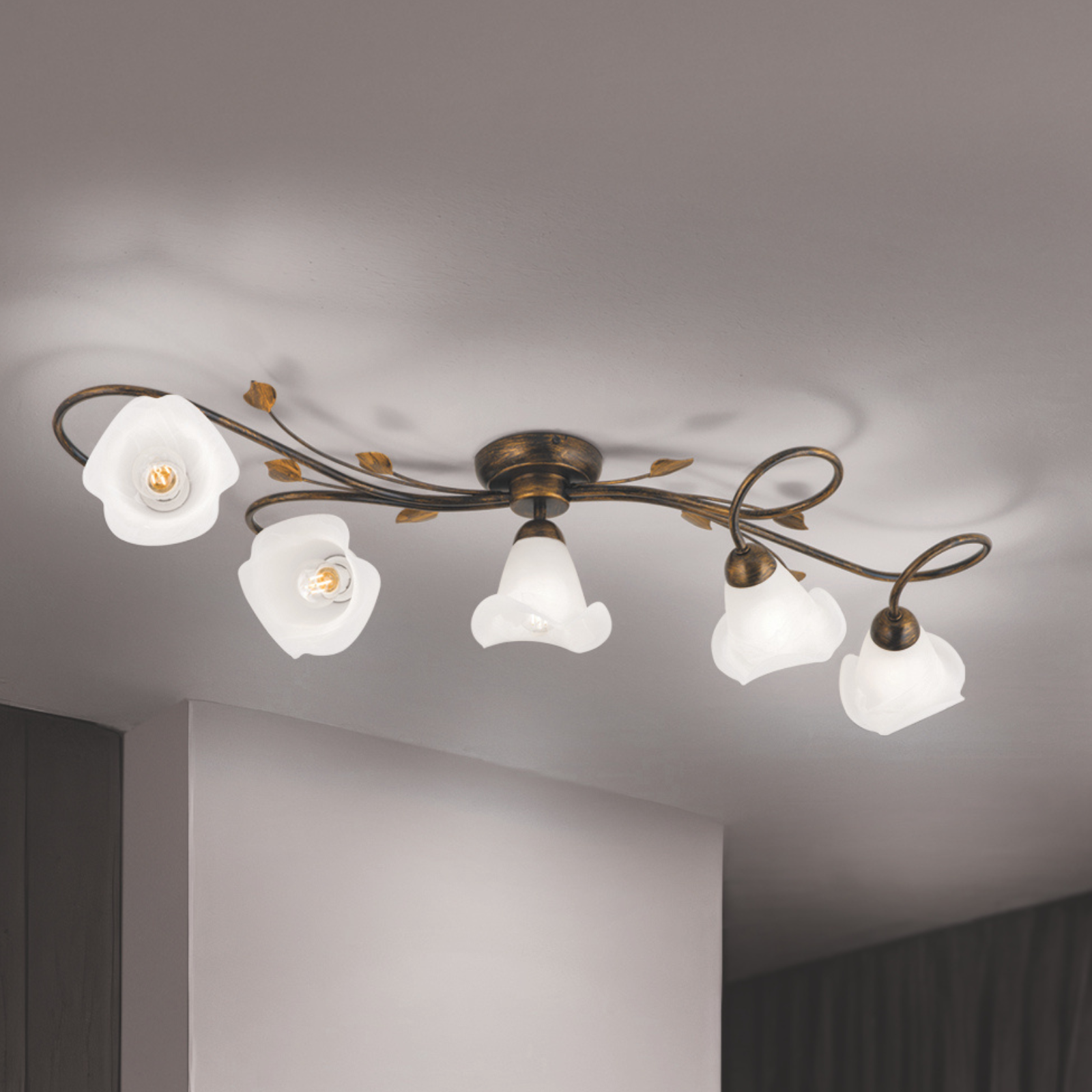 Stropní svítidlo SISI, pětižárovkové, starožitné