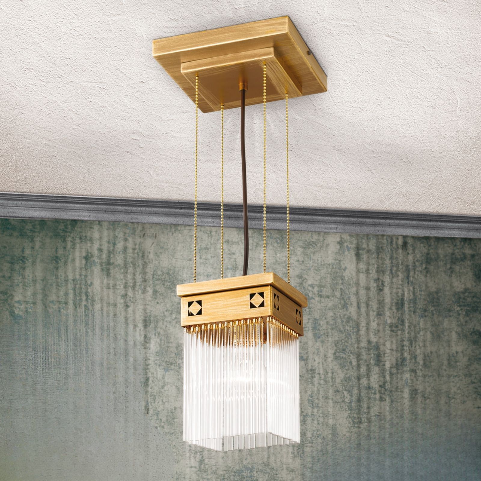 Hängeleuchte ART QUATRO, 1-flammig, Altbronze