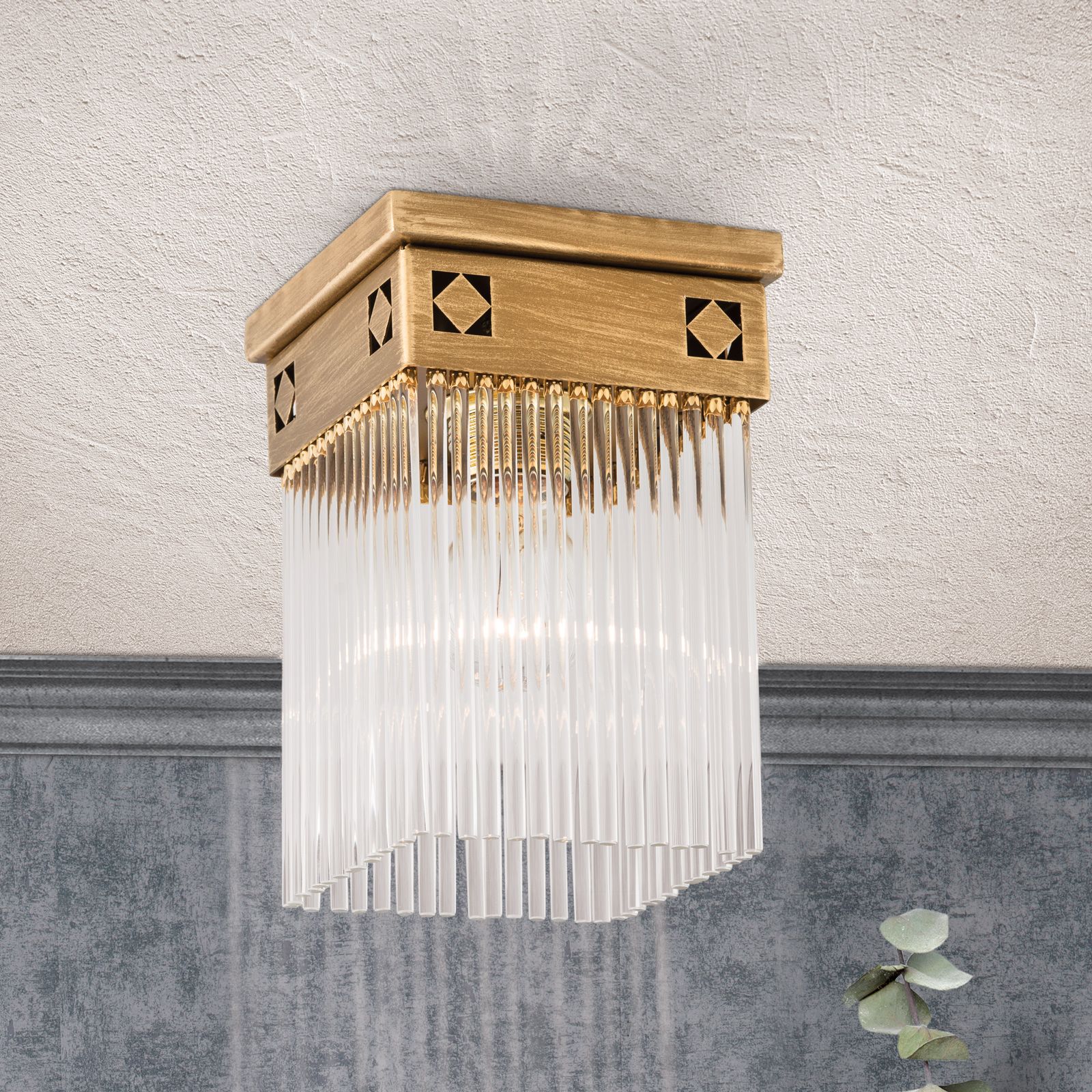 Deckenleuchte ART QUATRO, 1-flammig, Altbronze