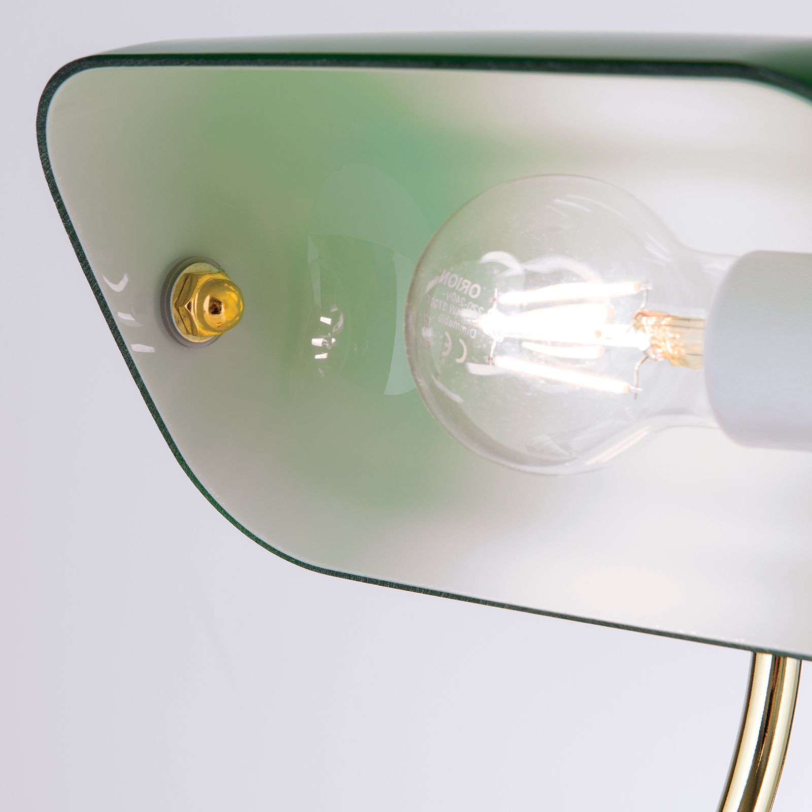 Banker Dark Brass Lamp Elegant Office Lamp With Green Glass Office