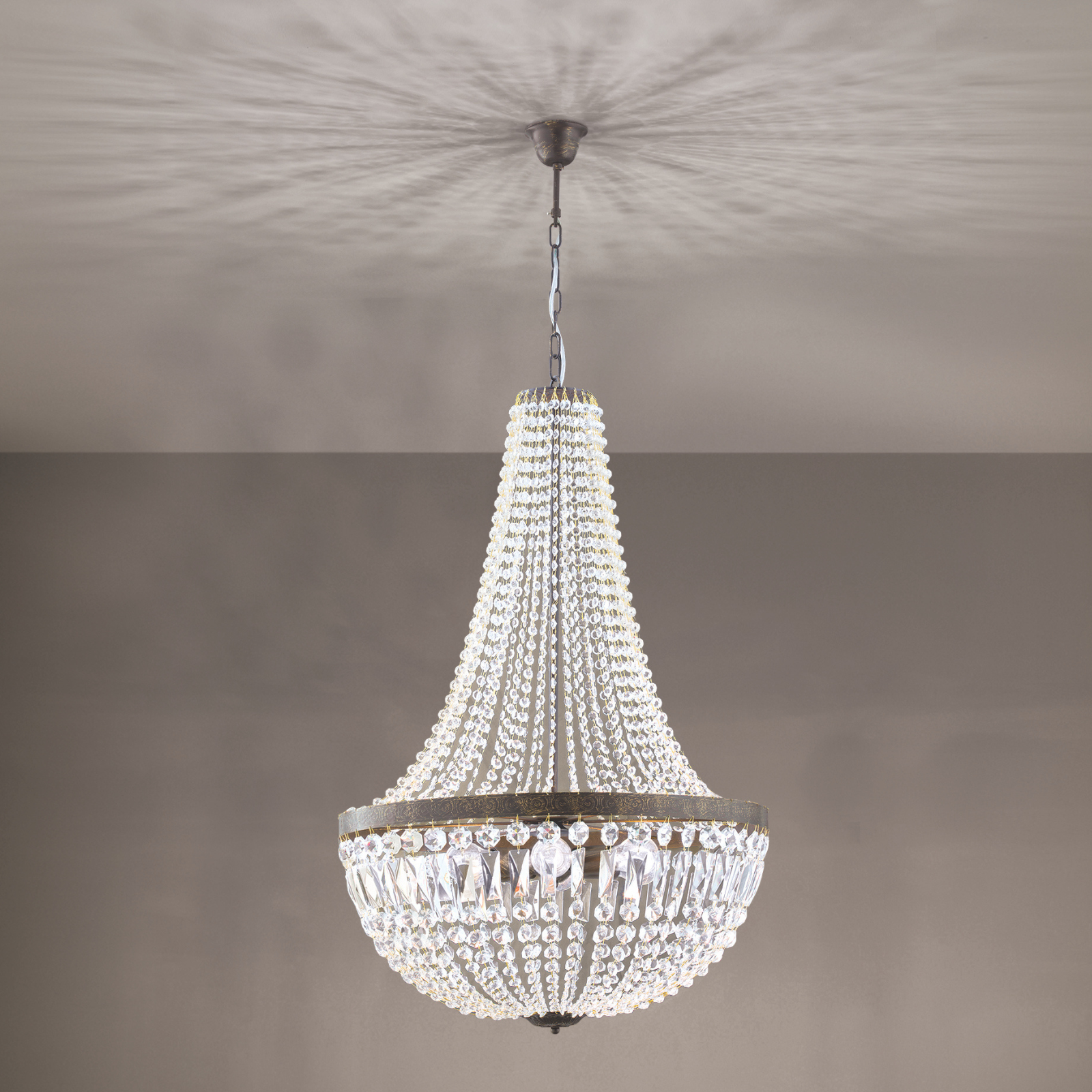 Pendant lamp ARILA, 6-flames, Antique