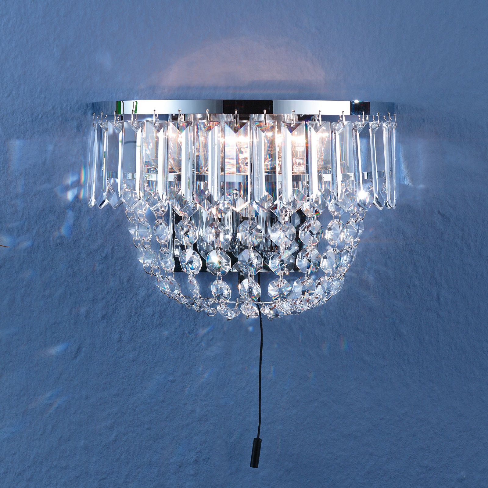 Wall light SATURN, 2-flames, chrome