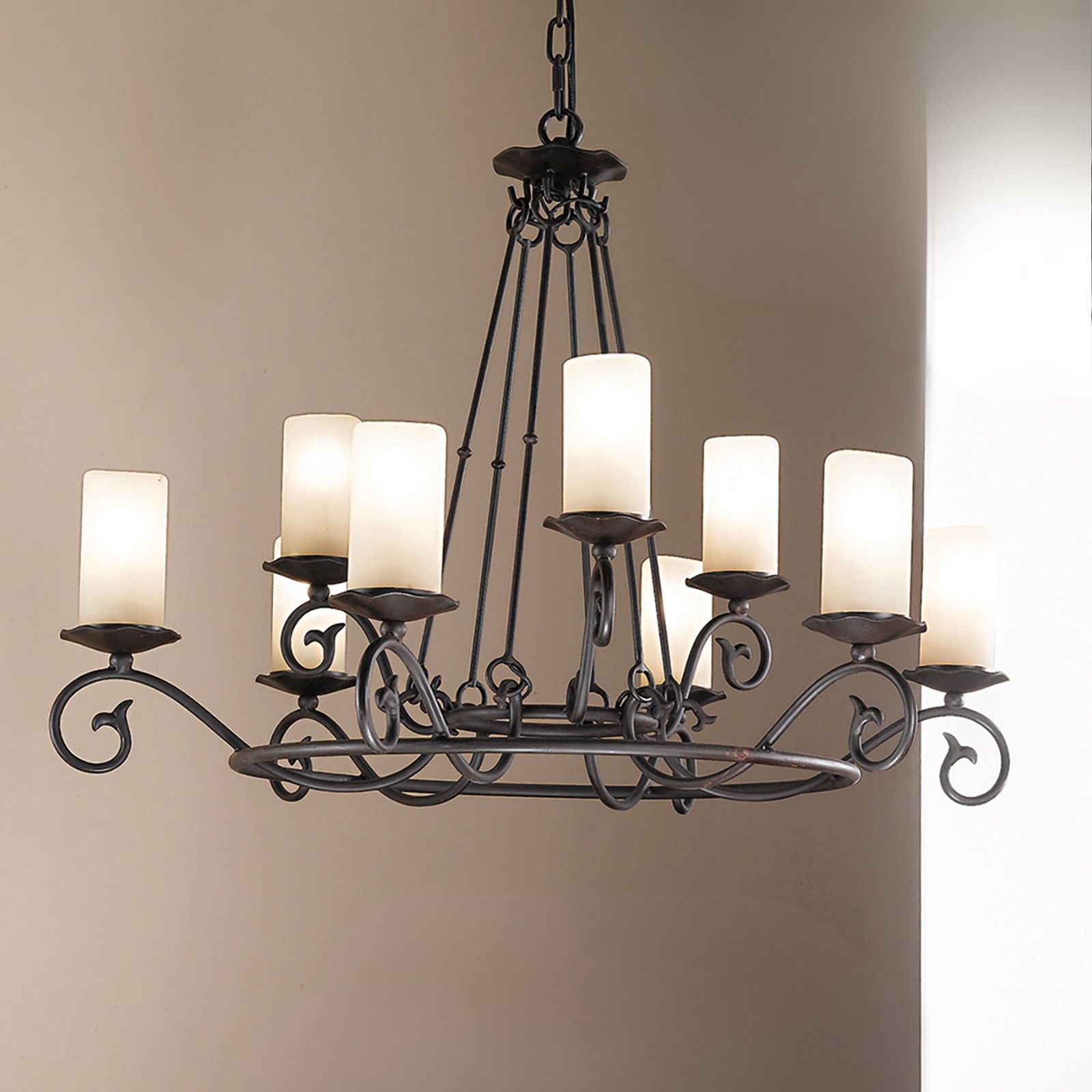 Chandelier RUSTICKA, 9-flames, Antique