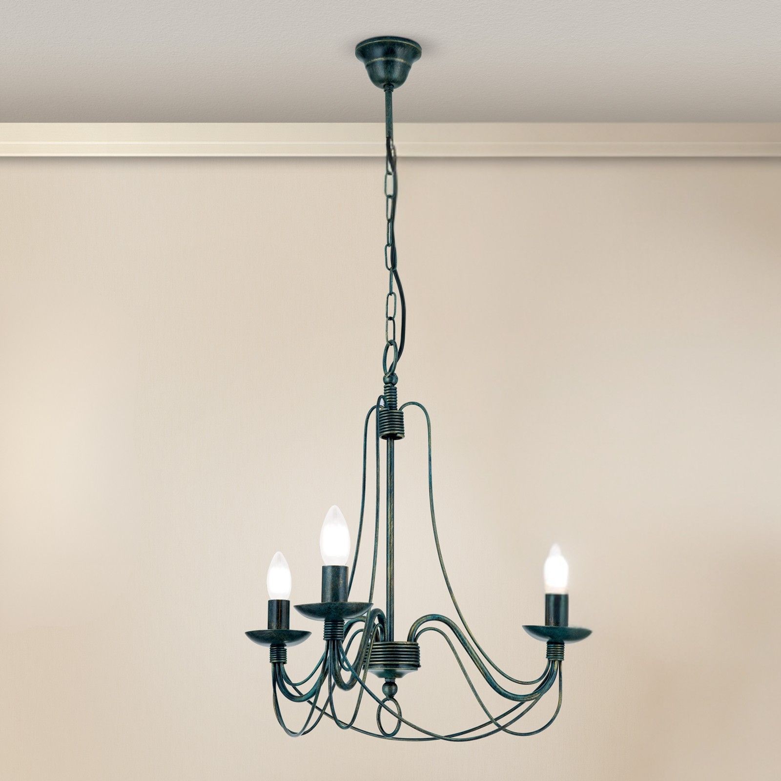 Chandelier VELA, 3-flames, Antique