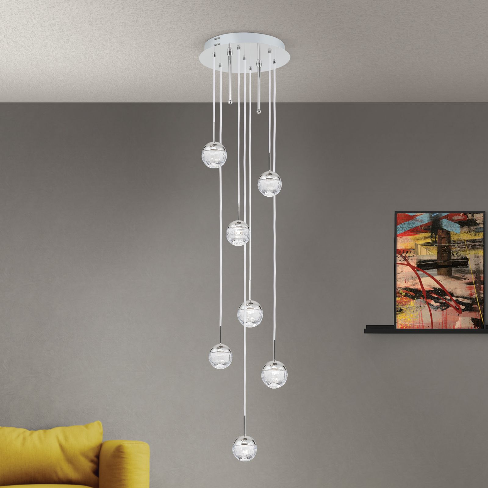 Deckenluster BALL, dia. 40cm, nickel