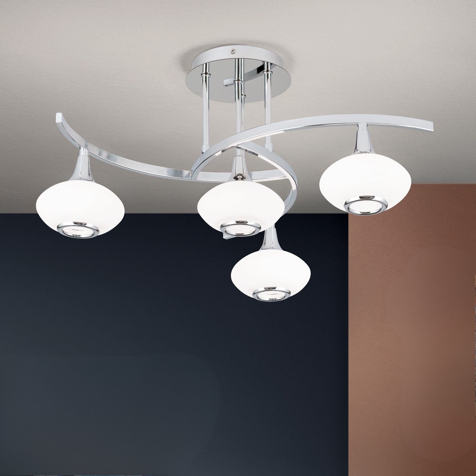 Ceiling light LIA, 4-flames, chrome