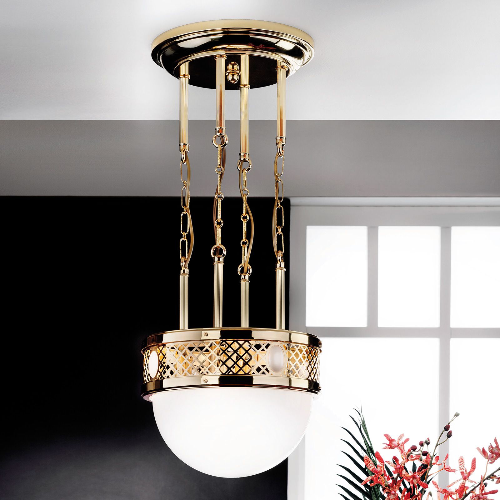 Hängeleuchte ALT WIEN, Messing glänzend, 32cm