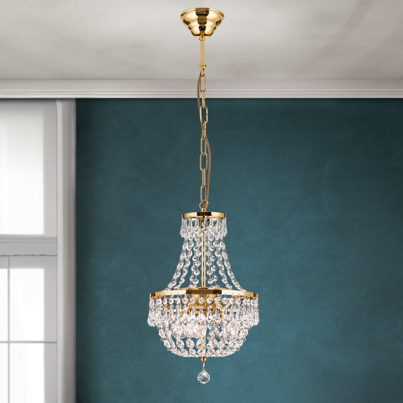 Sheraton chandelier, 25cm, 24K gold plated
