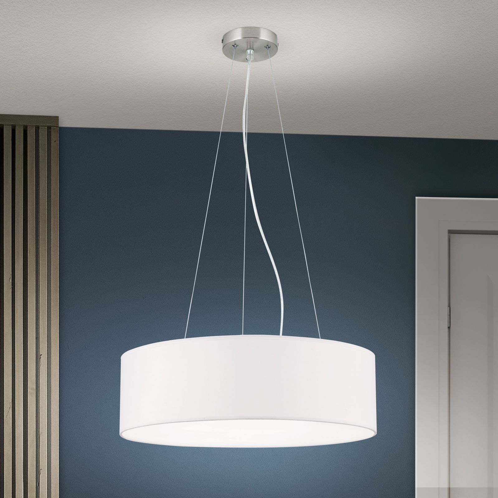 Ufo pendant light with white shade
