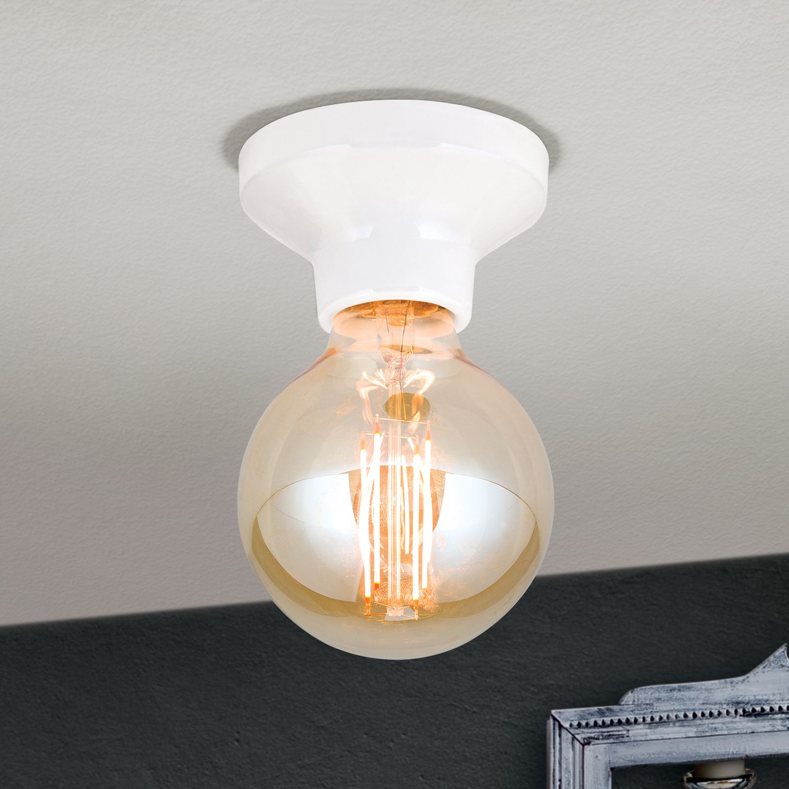 Deckenleuchte FROST, Weiß, Keramik