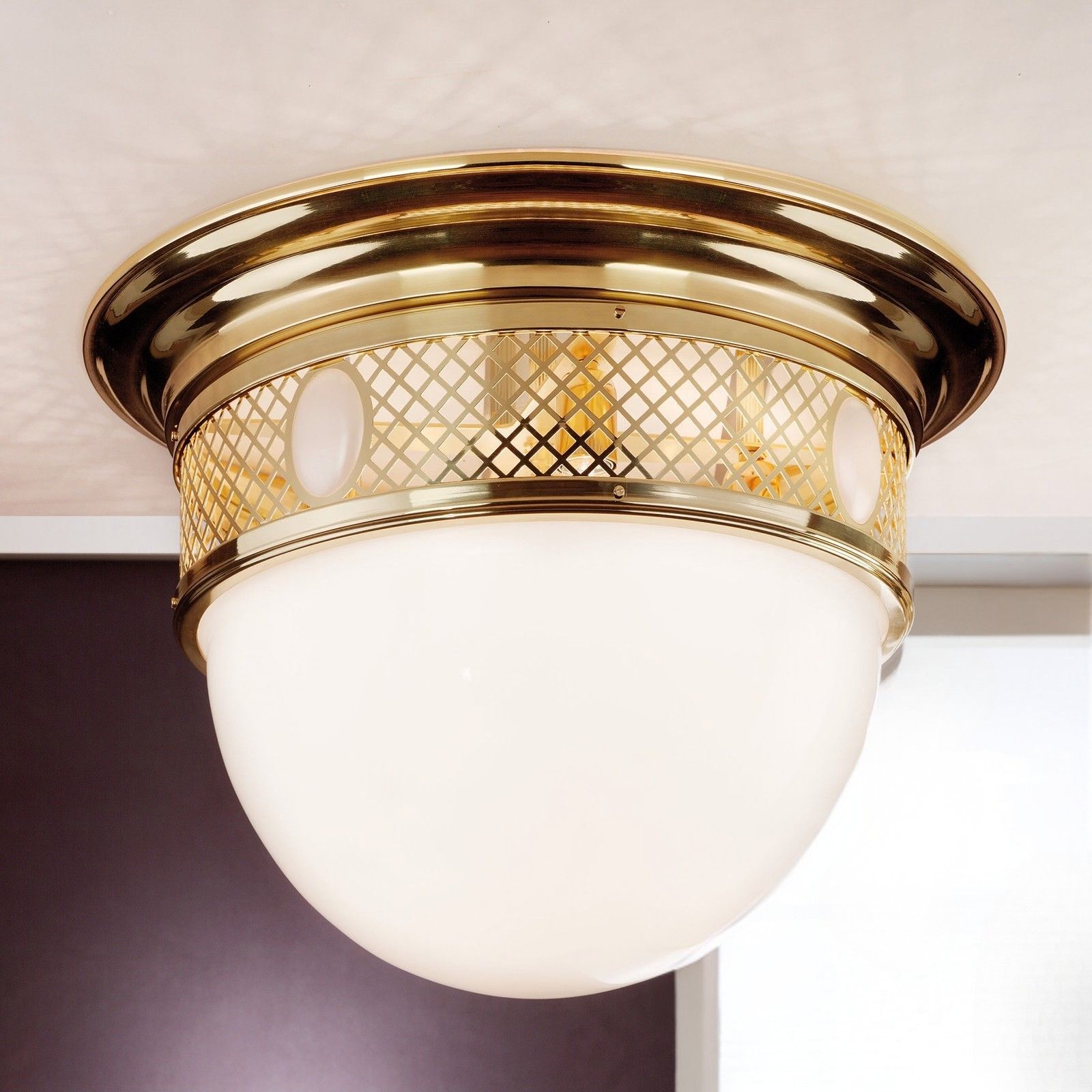 Ceiling light ALT WIEN, shiny brass, 63cm
