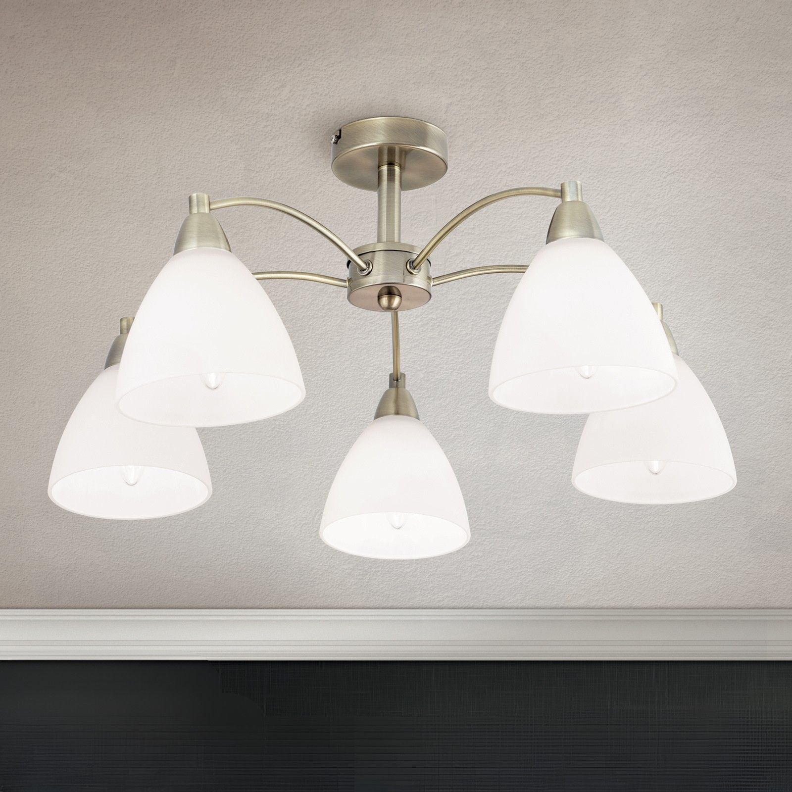 Deckenluster SUSAN, 5-flammig, patina