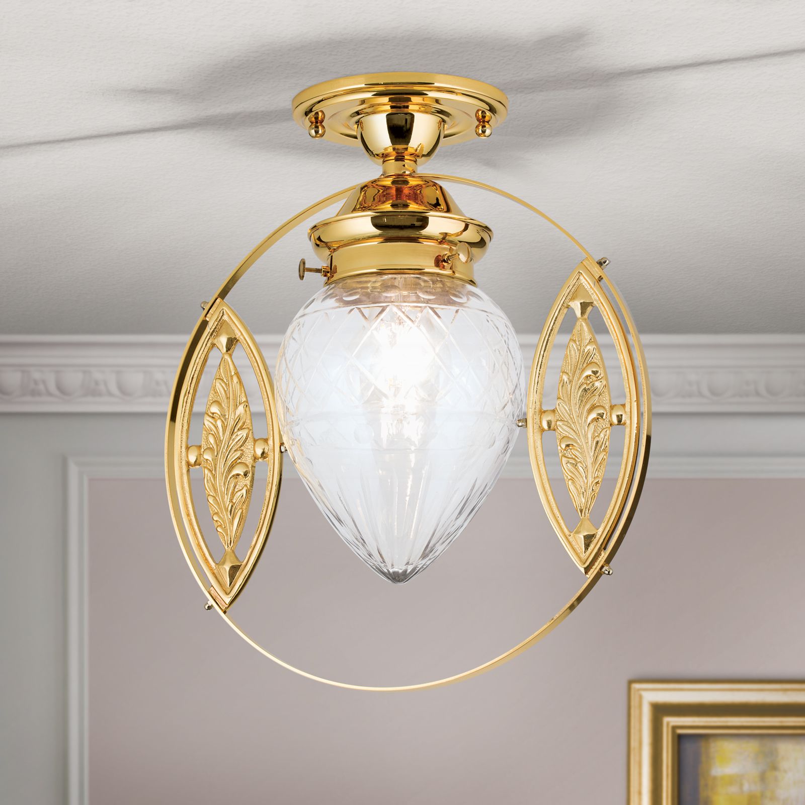 Deckenleuchte BUDAPEST, 1-flammig, Gold, 25cm