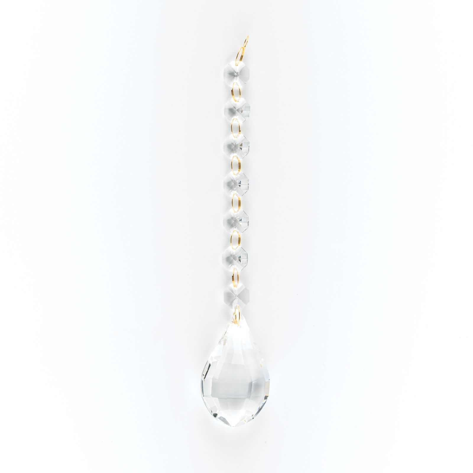 Chandelier crystal, 7 octagons and 1 almond, transparent