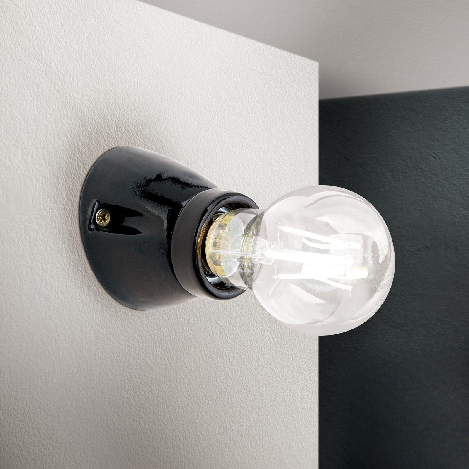 Nástěnné svítidlo FROST, 1-žárovka, keramické, černé