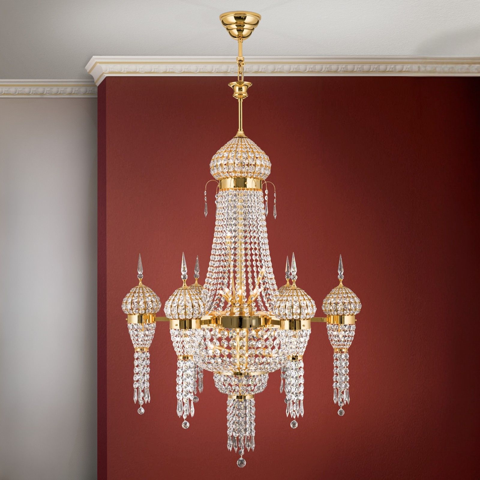 Chandelier ORIENTAL, 36-flames, gold