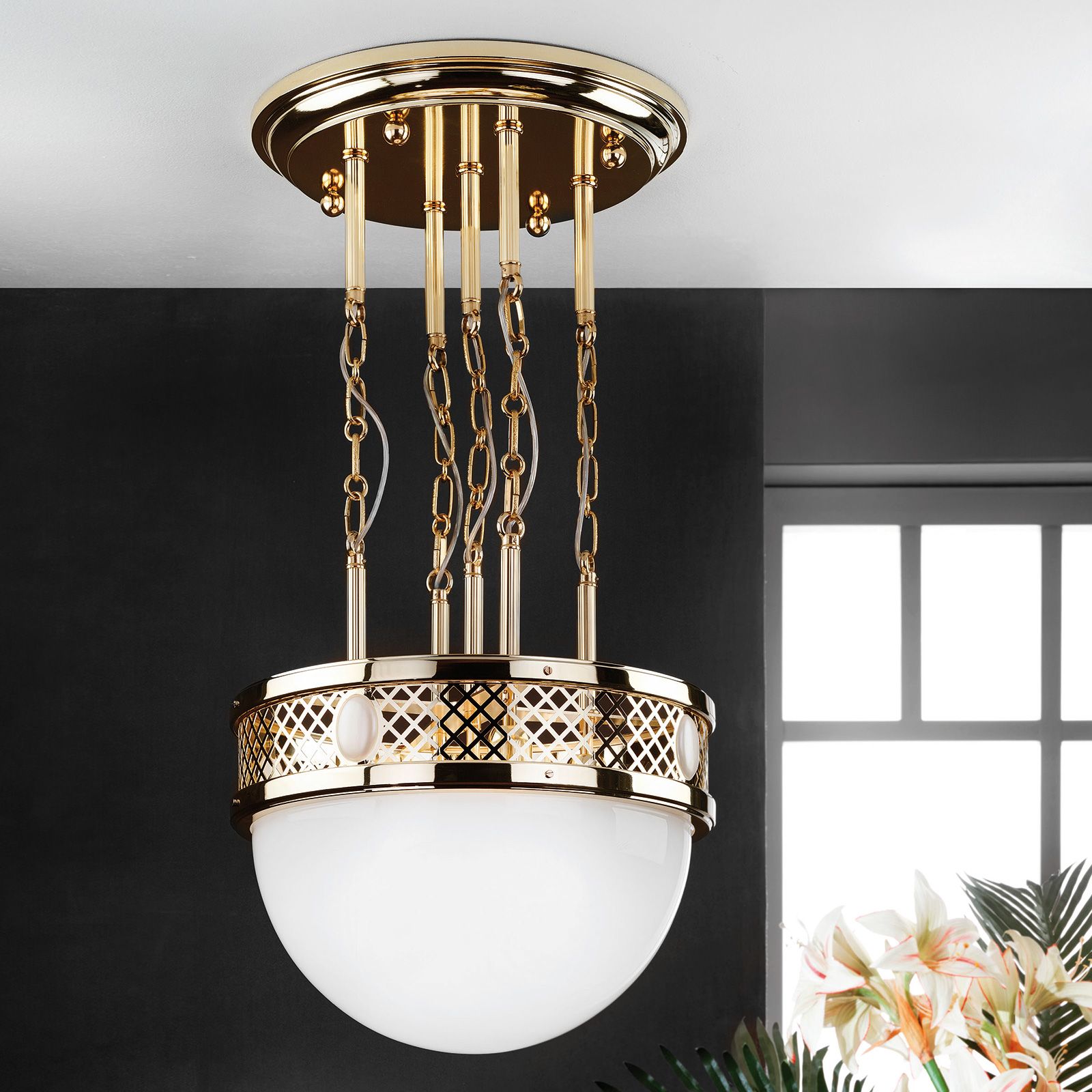 Hängeleuchte ALT WIEN, Messing glänzend, 46cm