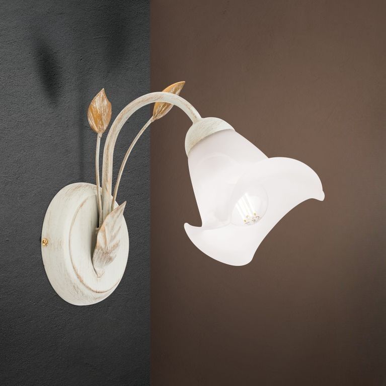 Wandleuchte SISI, Elfenbein-gold