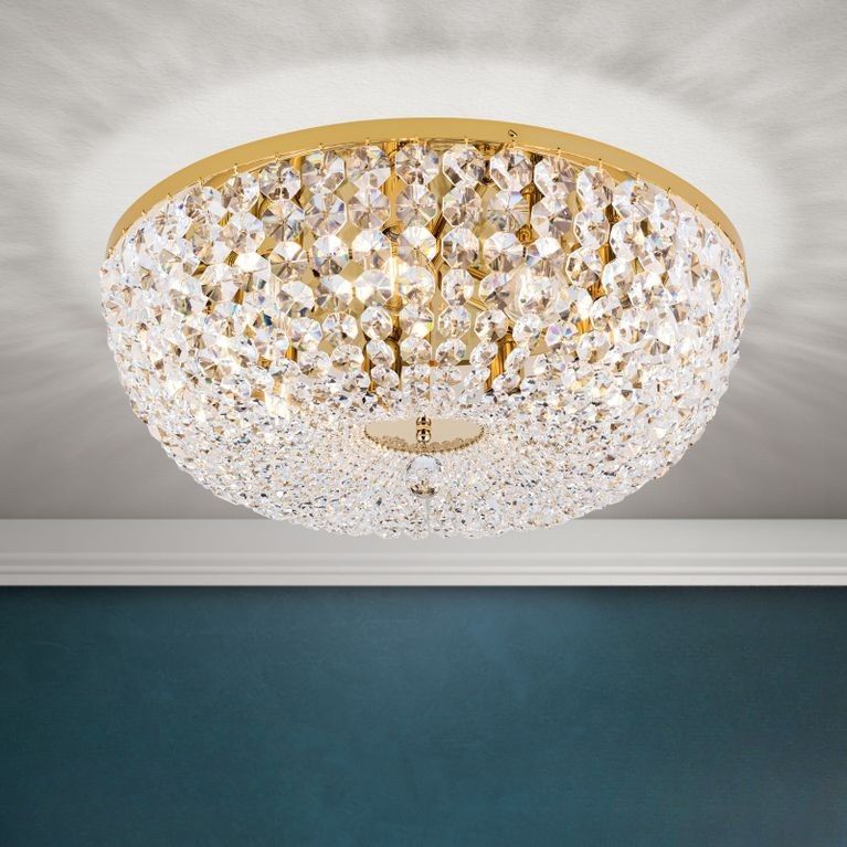 Deckenluster SHERATON, 9-flammig, Gold, 65 cm