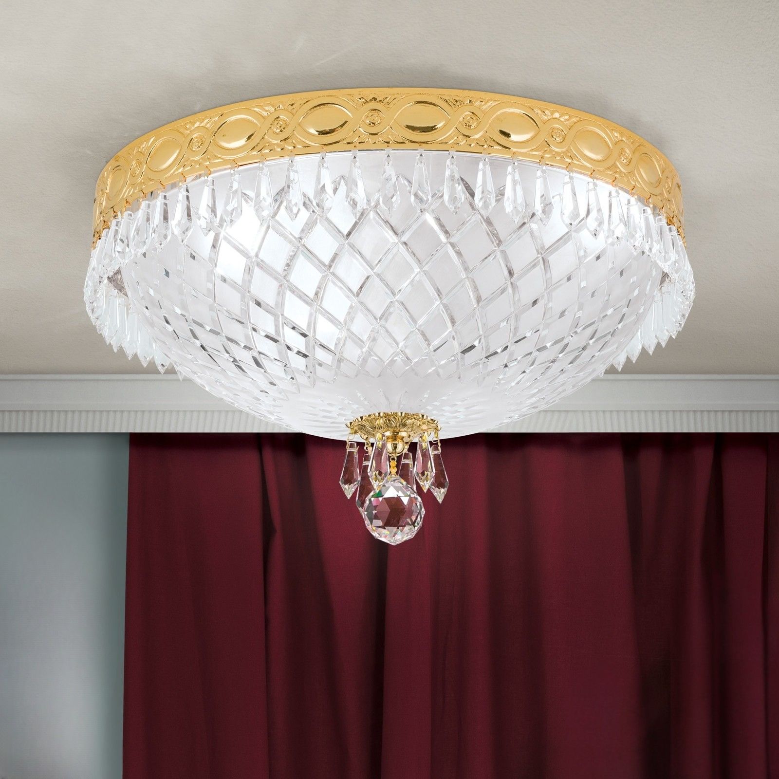 Stropní svítidlo EMPIRE CRYSTAL, zlaté, 39cm