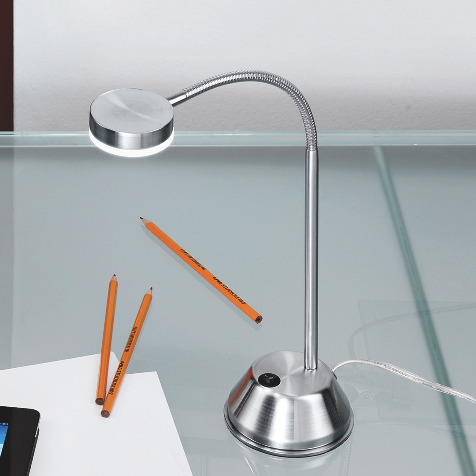 LED table lamp MIRA, satin