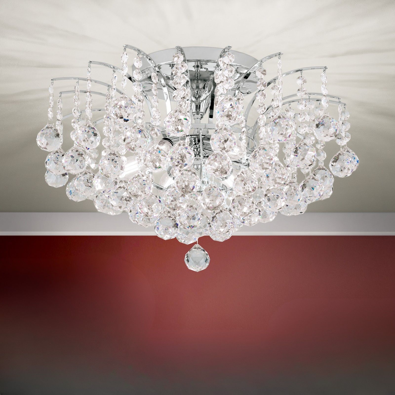 Ceiling chandelier KRISTALL KLASSISCH, 6-flames, chrome
