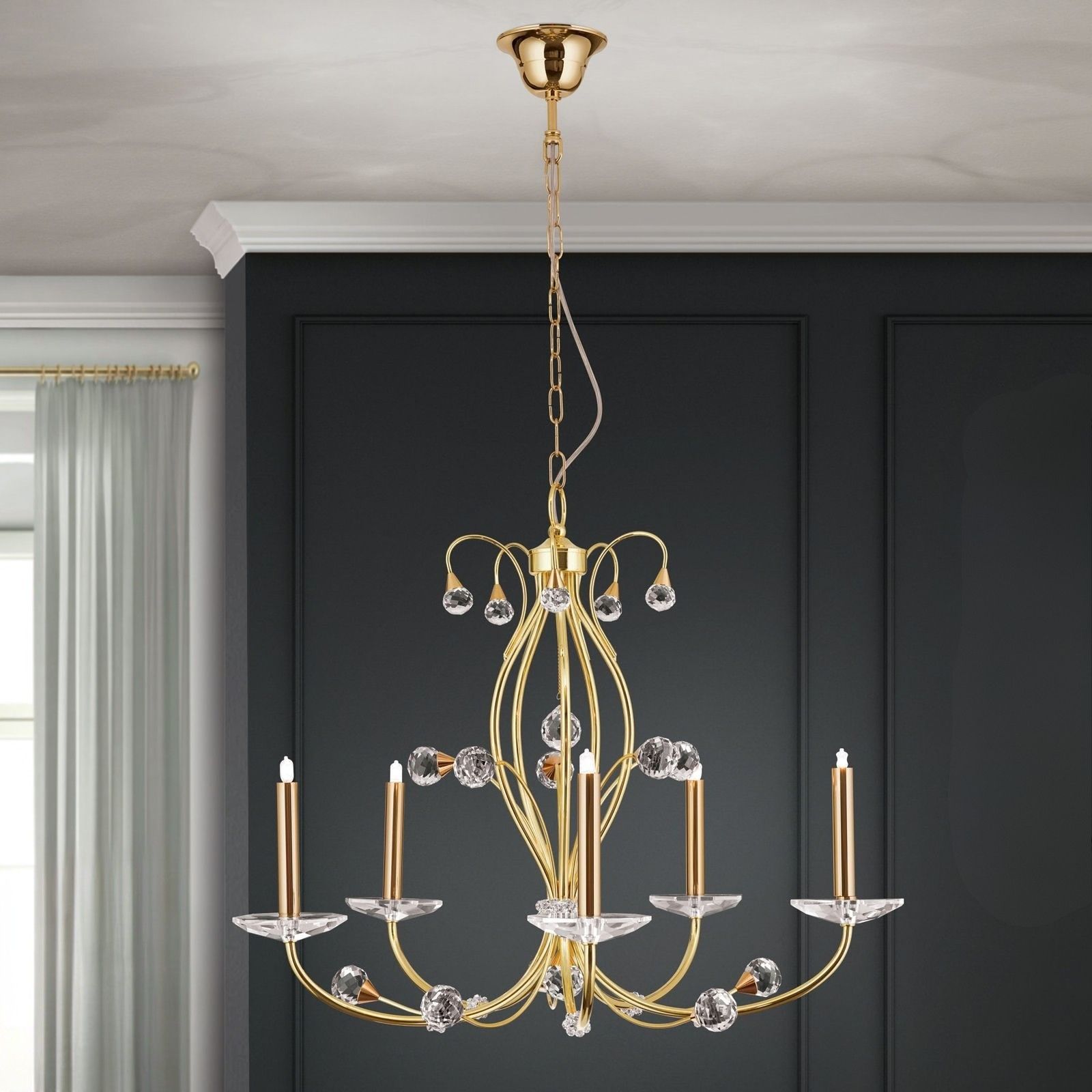 Kronleuchter EREMITAGE, 5-flammig, Gold