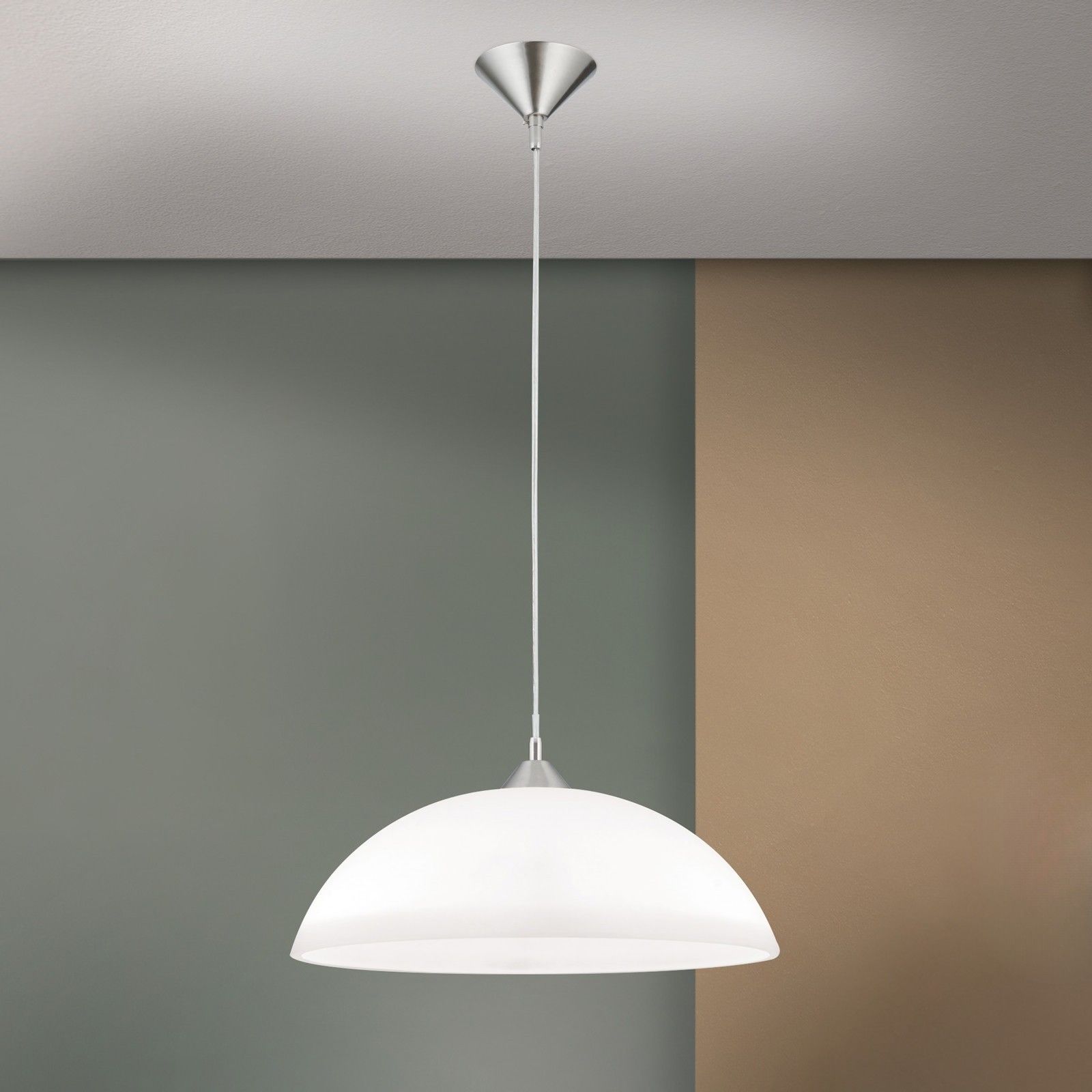 Single Pendant SUSAN, satin chrome finish