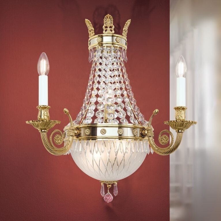 Wall arm light EMPIRE CRYSTAL, 5-flames, gold