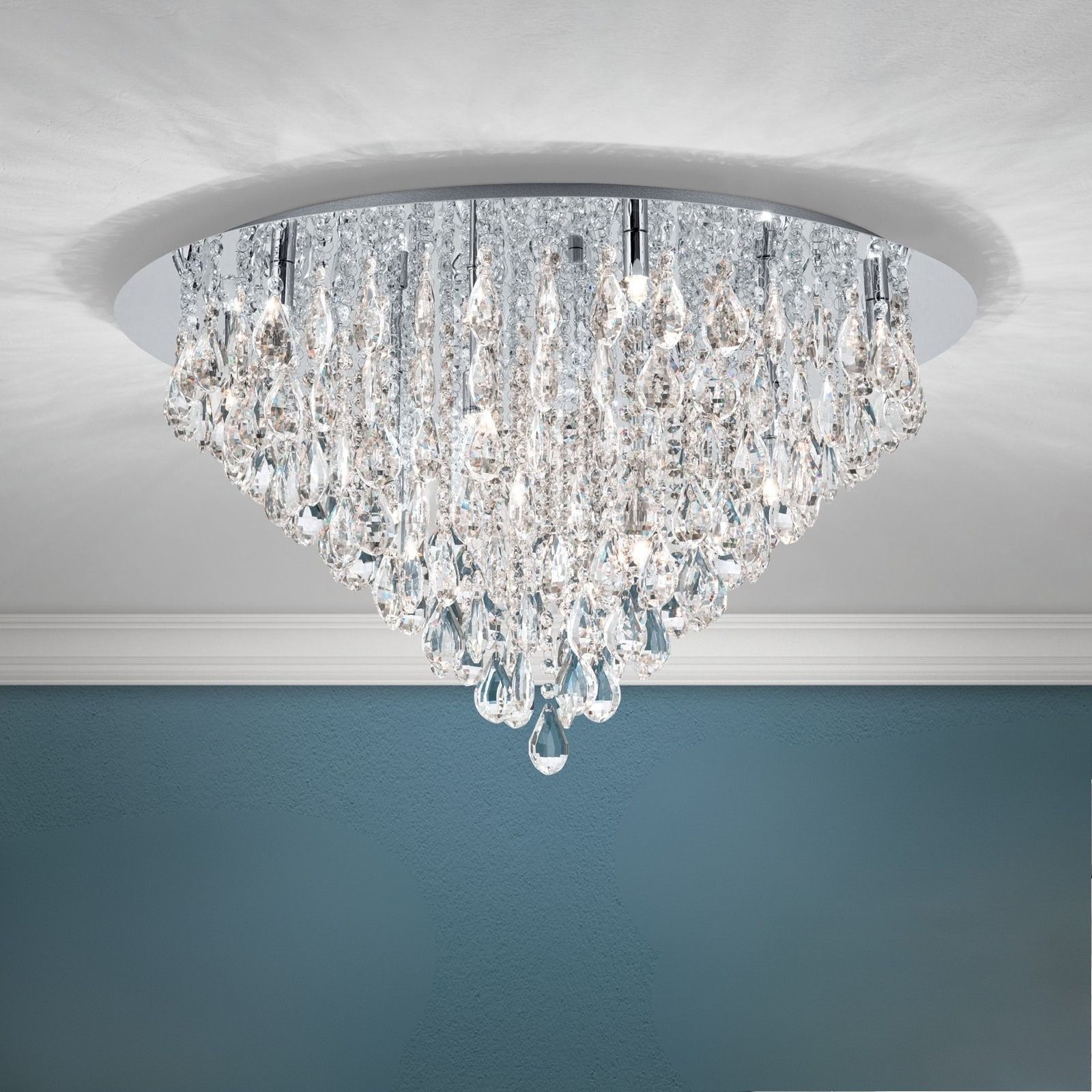 Křišťálové stropní svítidlo CELESTE, chrom, 75cm