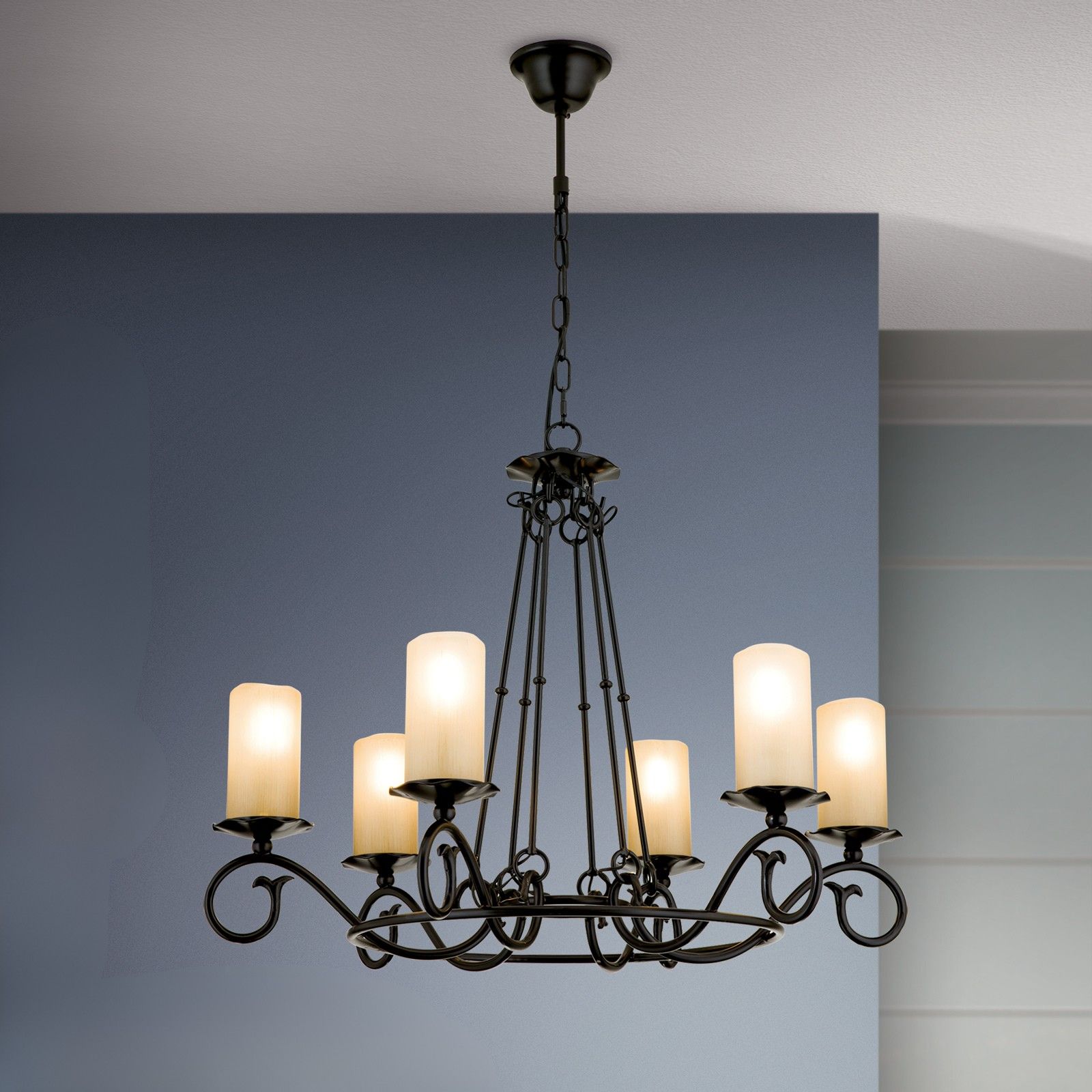 Chandelier RUSTICKA, 6-flames, Antique