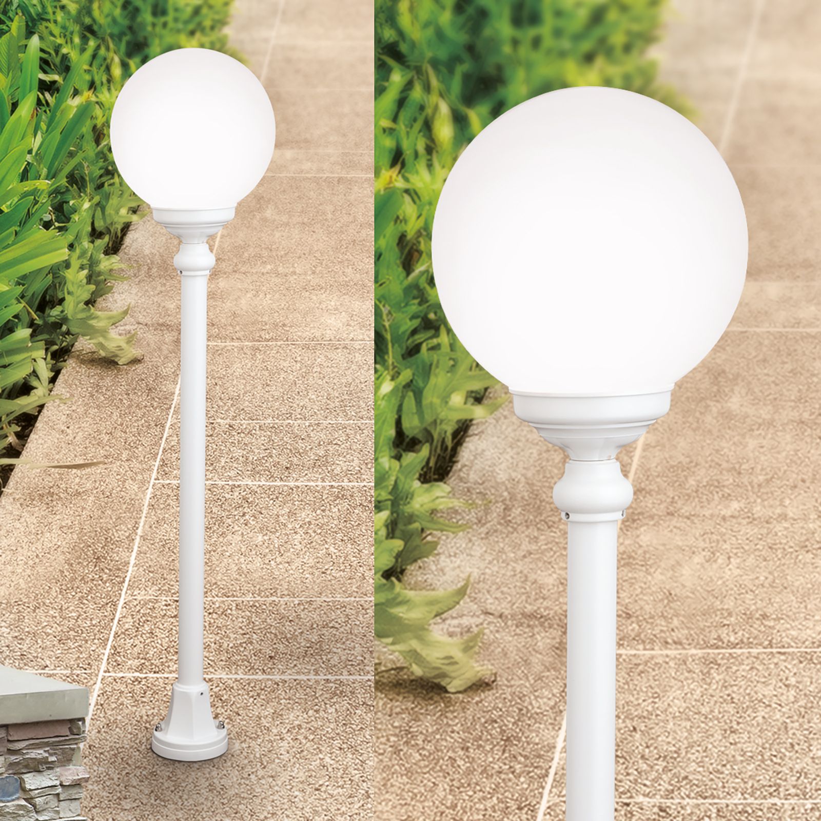 Outdoor lamp REIKA, white, H110cm