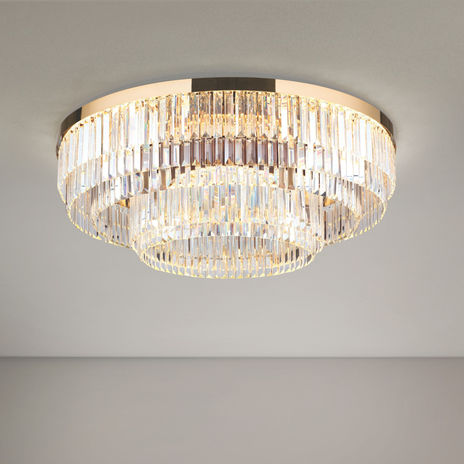 LED Deckenleuchte PRISM, 24 Karat vergoldet, Ø 95cm