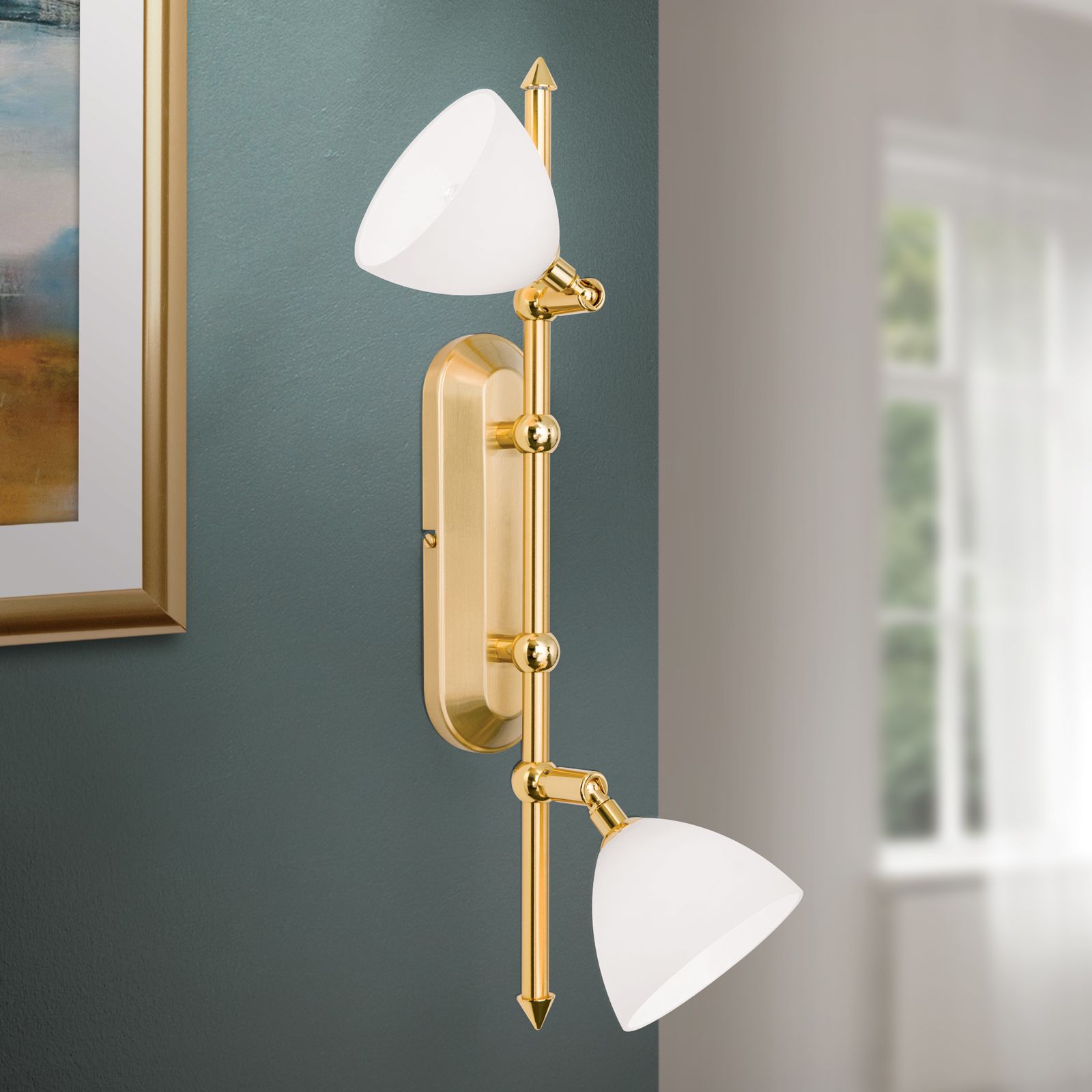 Spotlight OPALDESIGN, 2-flames, gold matt, with opal glass