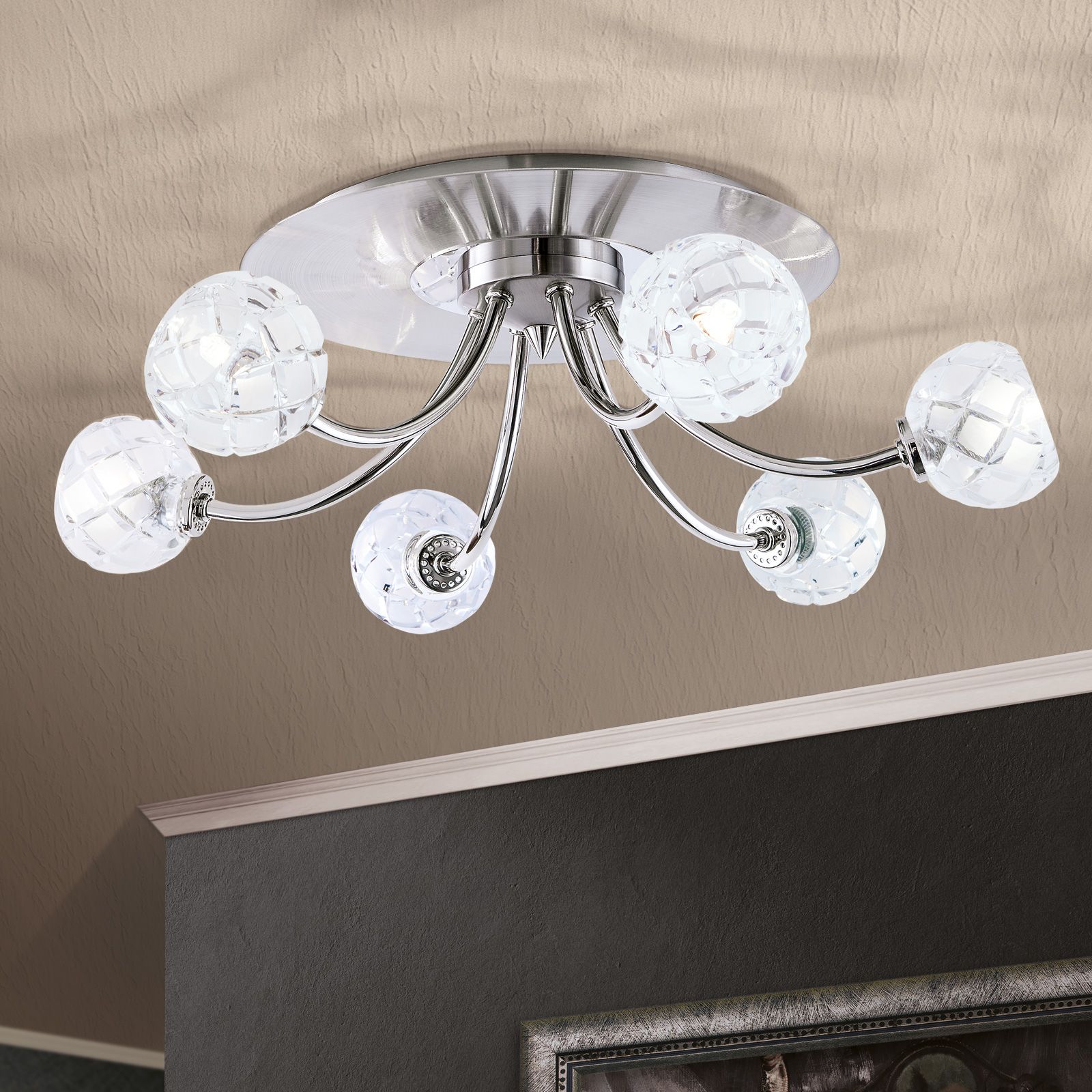 Deckenleuchte MADERNO, 6-flammig, Satin