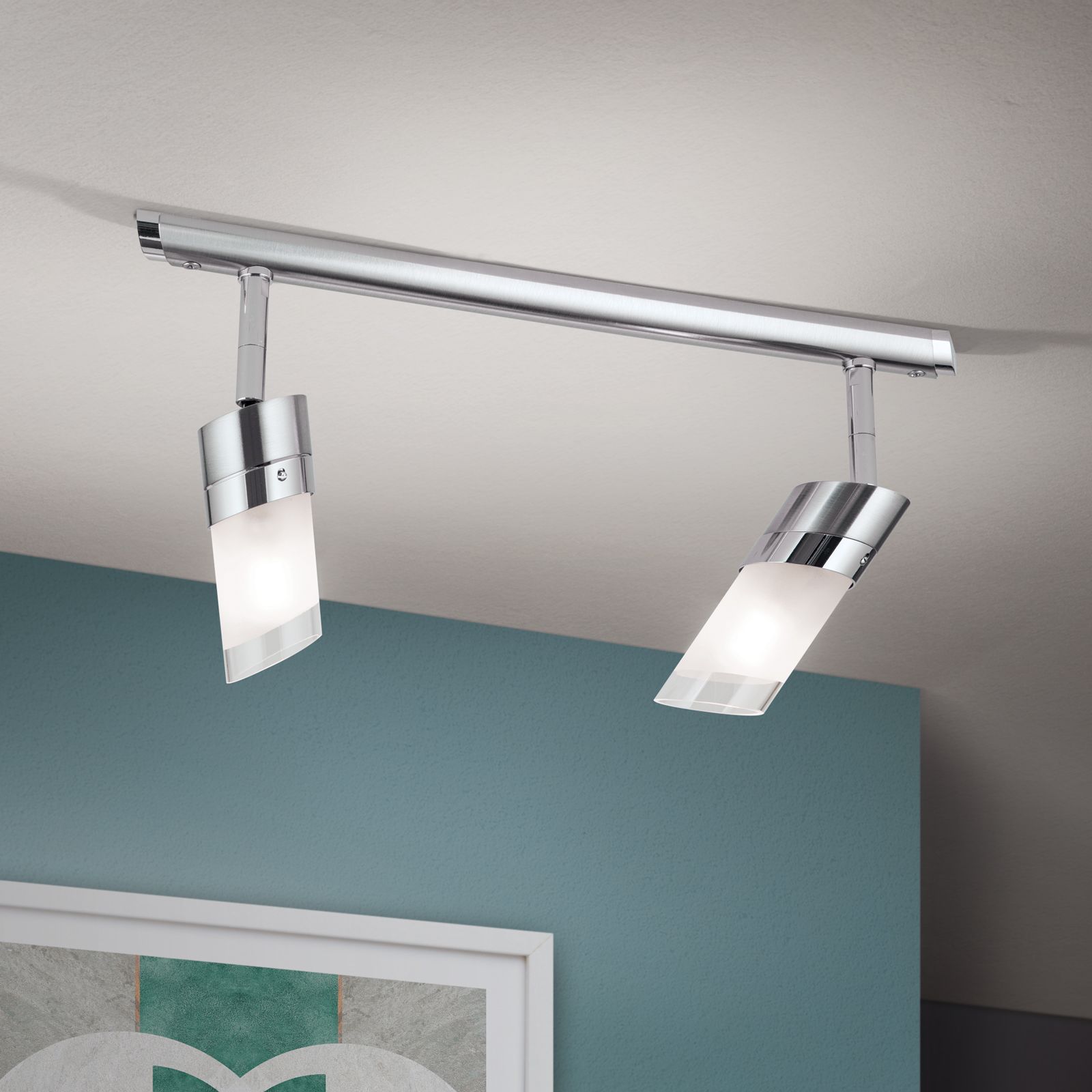 Strahler SPOT EXCLUSIVE, 2-flammig, Satin, mit klar matten Gläsern