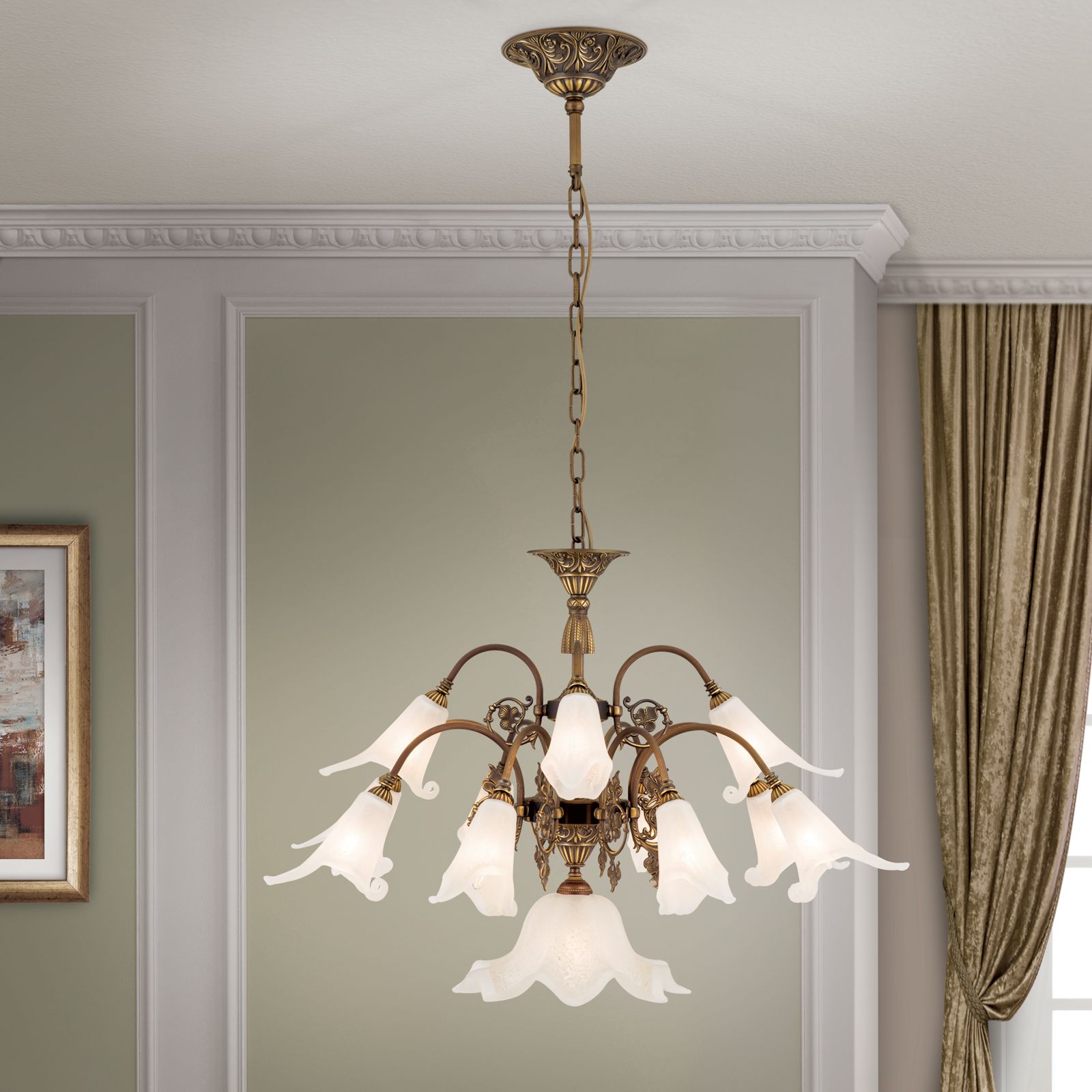 Luster TOSCA, 13-flammig, Altpatina