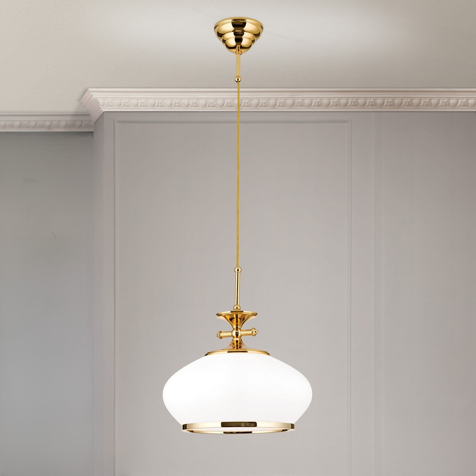 Pendant lamp EMPIRE, gold, 32cm