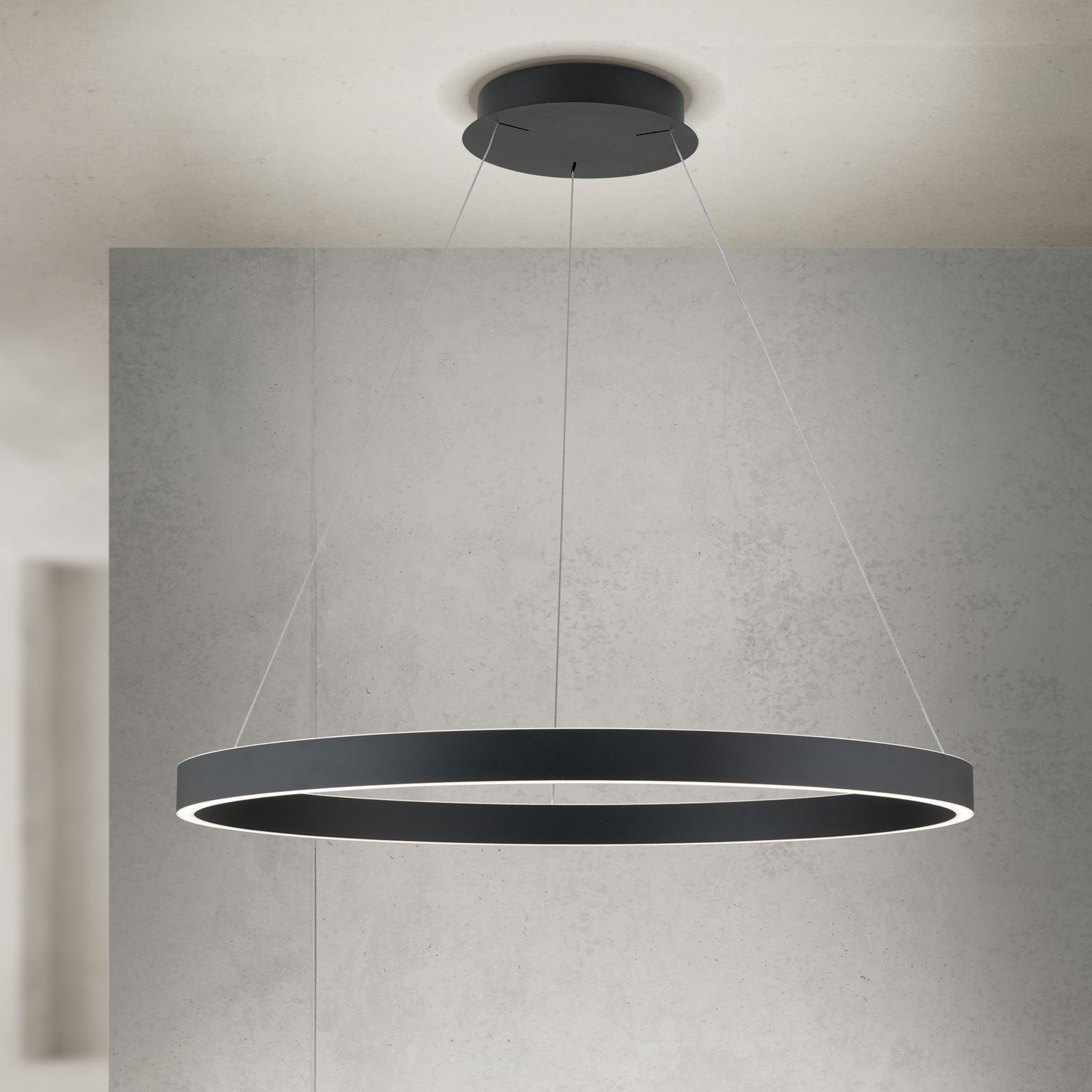 Hängeleuchte KOLK, Ø 80cm, Schwarz