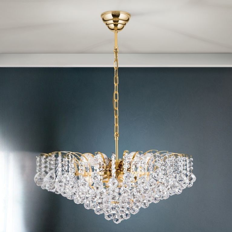 Kronleuchter KRISTALL KLASSISCH, 10-flammig, Chrom