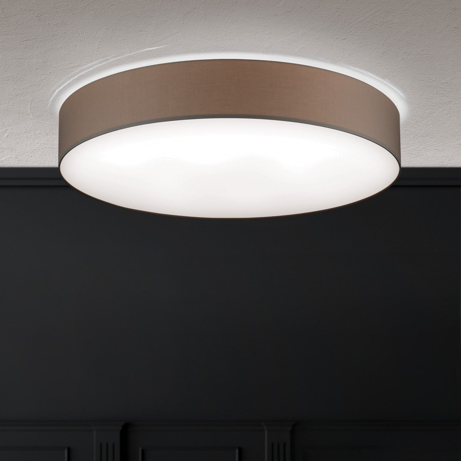 SHADE LED stropní svítidlo, s válcovým, hnědým stínidlem, Ø 60cm